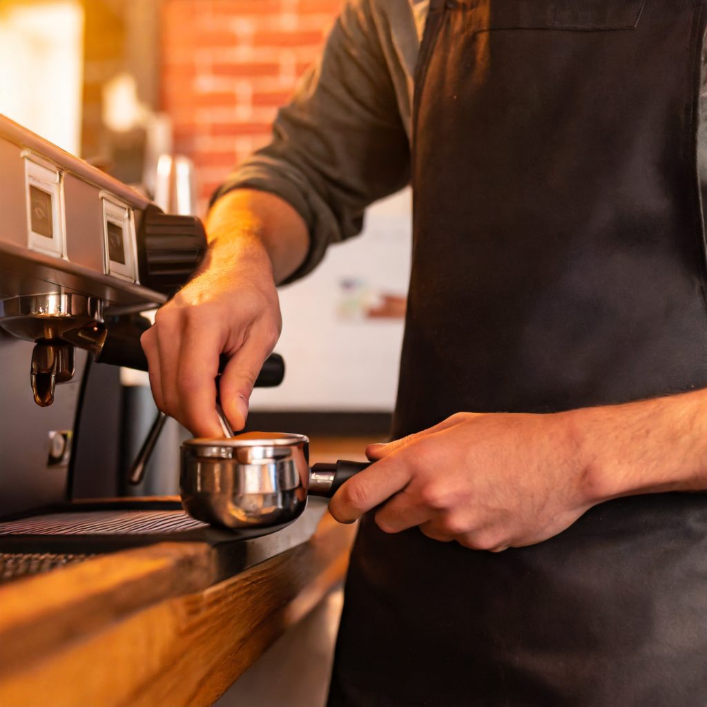 Un barista prépare un espresso