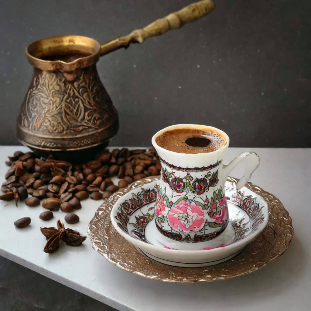 Un café turc sur une table