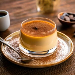 une panna cota au café