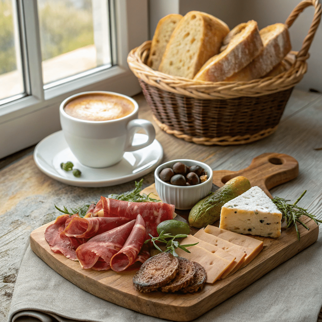 Un brunch avec du jambon