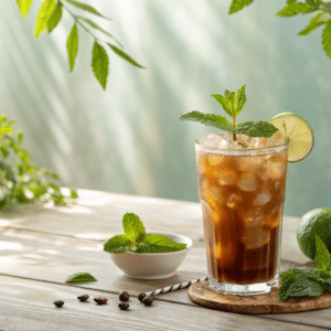 Un café glacé à la menthe
