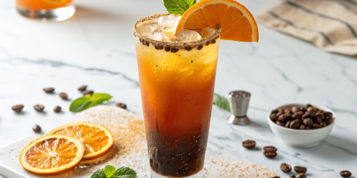 Un café glacé à l'orange