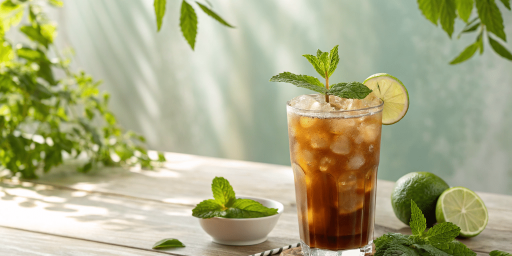 Un café glacé à la menthe