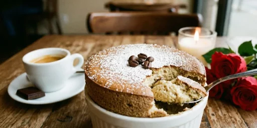Soufflé au café pour la Saint-Valentin.