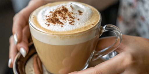 Tasse de cappuccino à la cannelle